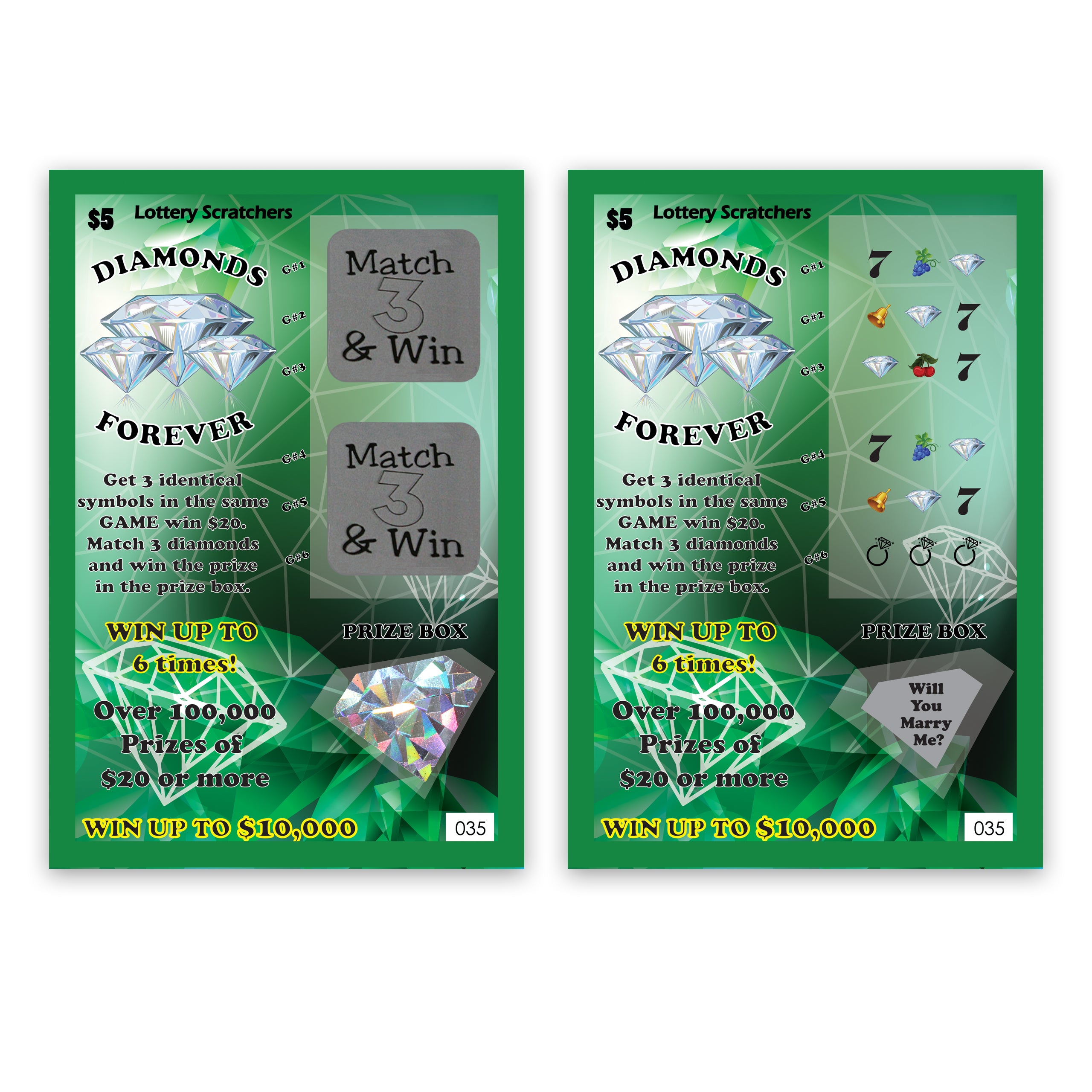 Will You Marry Me? Lotto Replica Scratch Off Card 4" x 6"