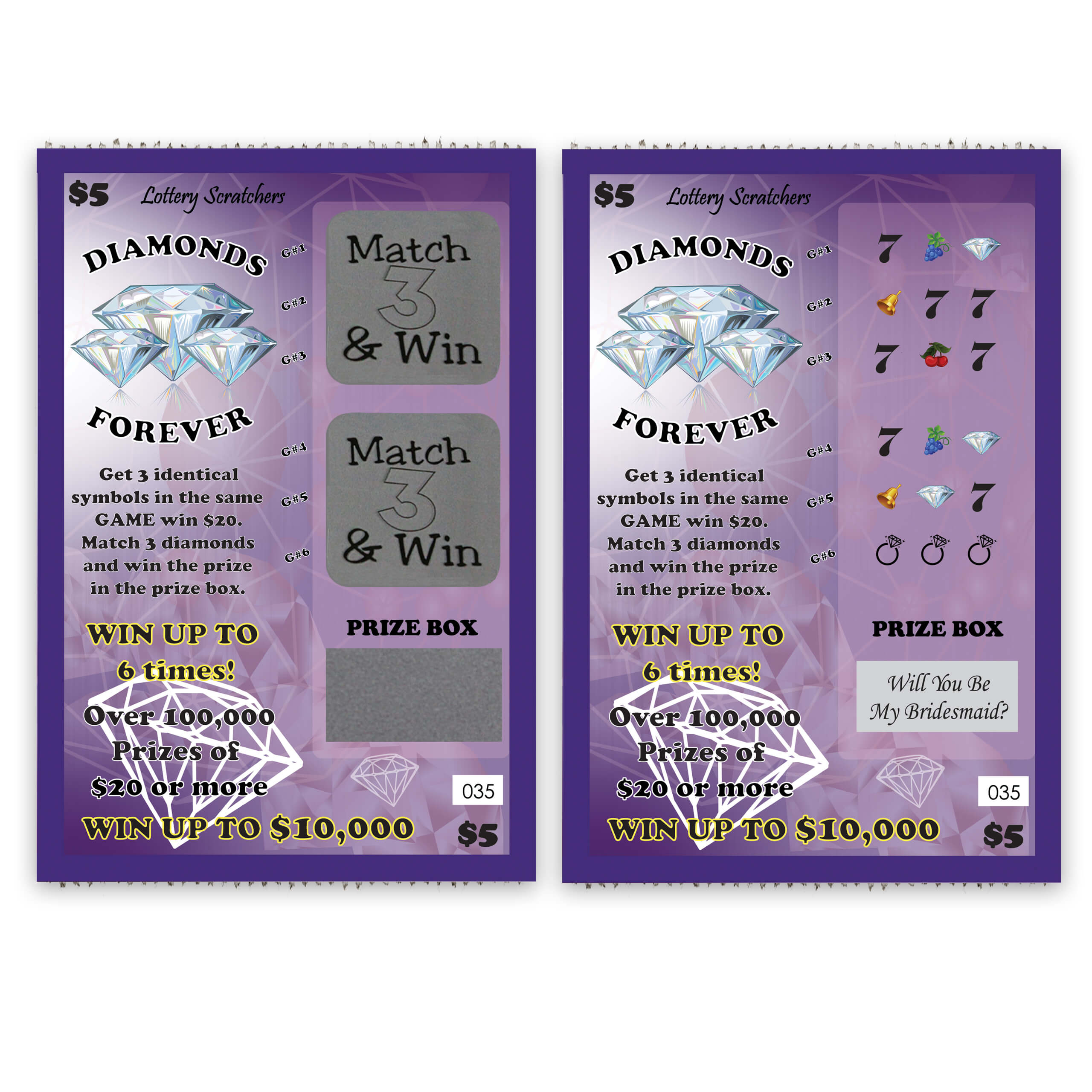 Will You Be My Bridesmaid? Lotto Replica Scratch Off Card 4" x 6"