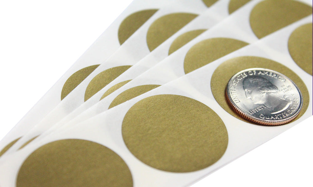 Gold 1.25” Round Scratch Off Sticker Labels