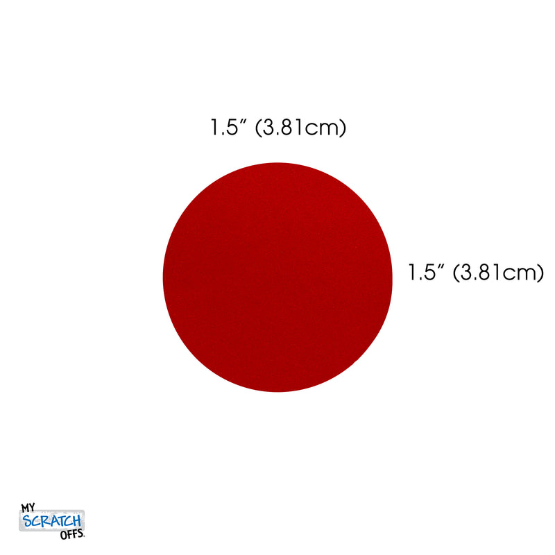 20 – autocollants ronds rouges à gratter de 1.5