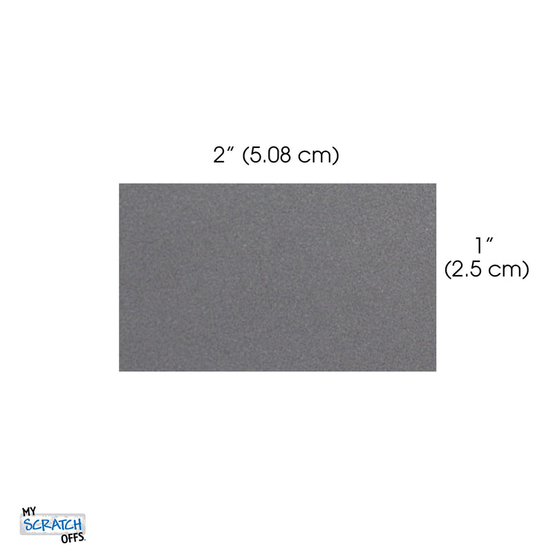 25 – Autocollants argentés rectangulaires à gratter 2x1