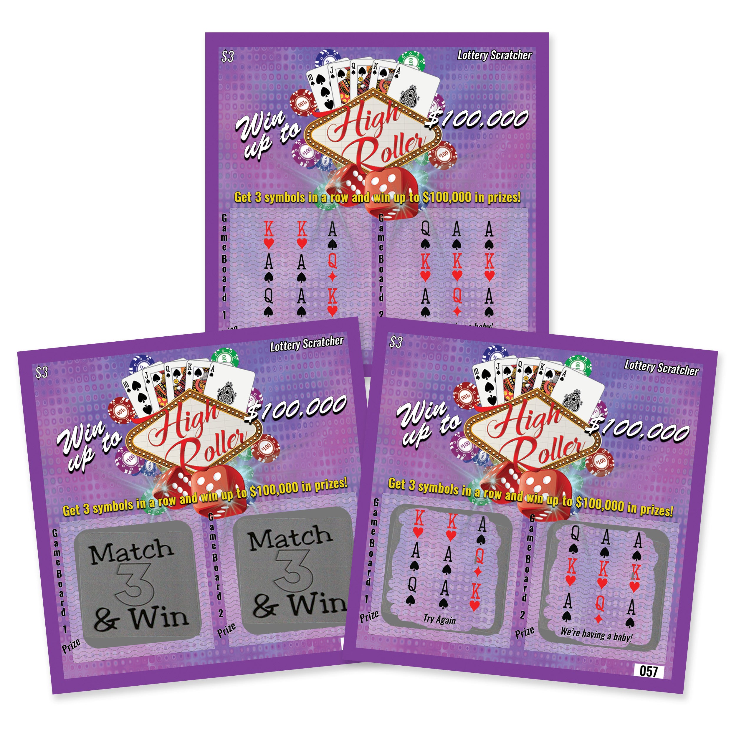 High Roller Lotto Replica Scratch Off Ticket – Pregnancy Announcement