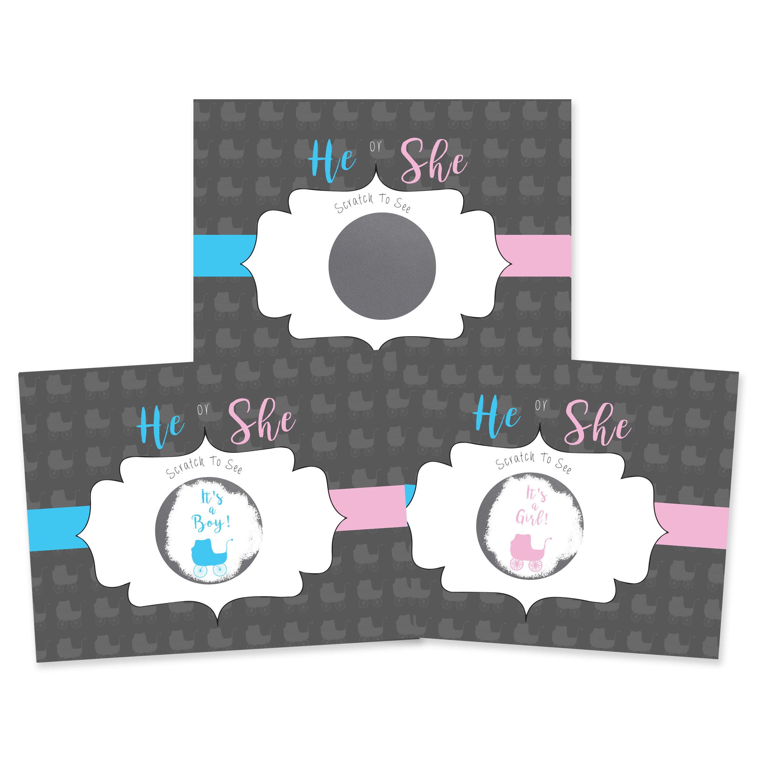 Baby Carriage Gender Reveal Scratch Off Card - My Scratch Offs