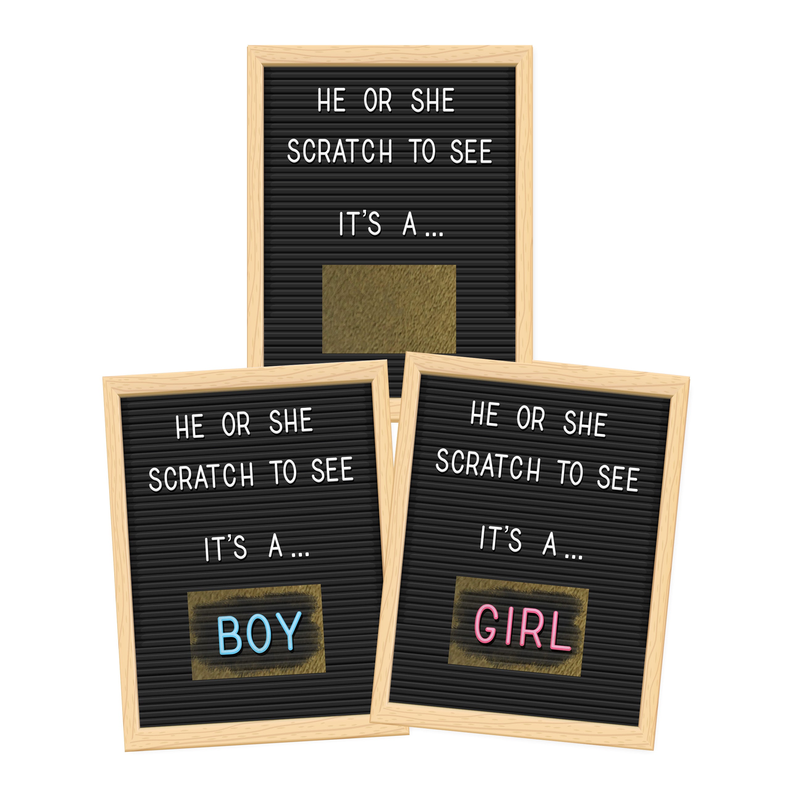 Letter Board Gender Reveal Scratch Off Card - My Scratch Offs