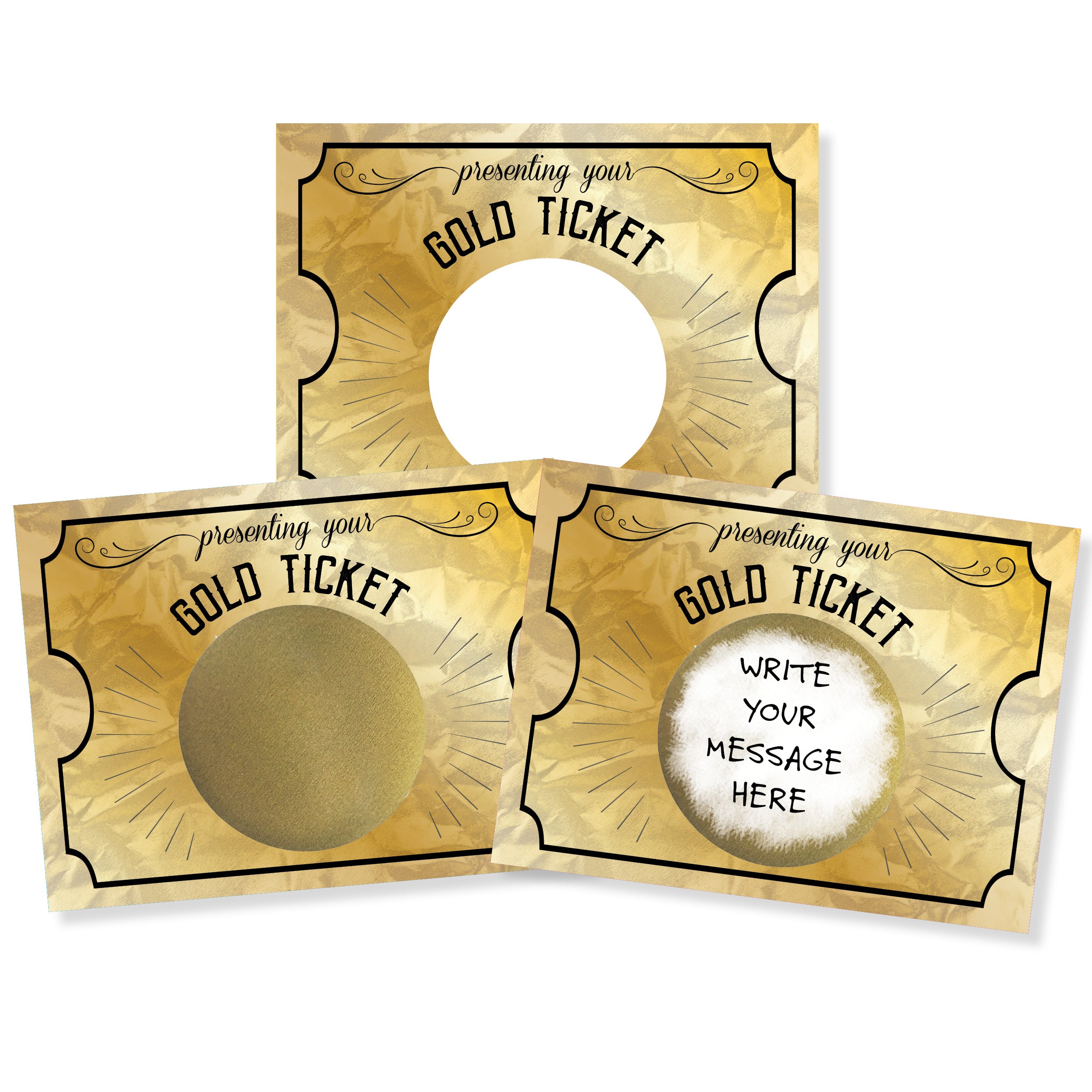 DIY Make Your Own Scratch Off Note Card Gold Ticket 20 Pack - My Scratch Offs