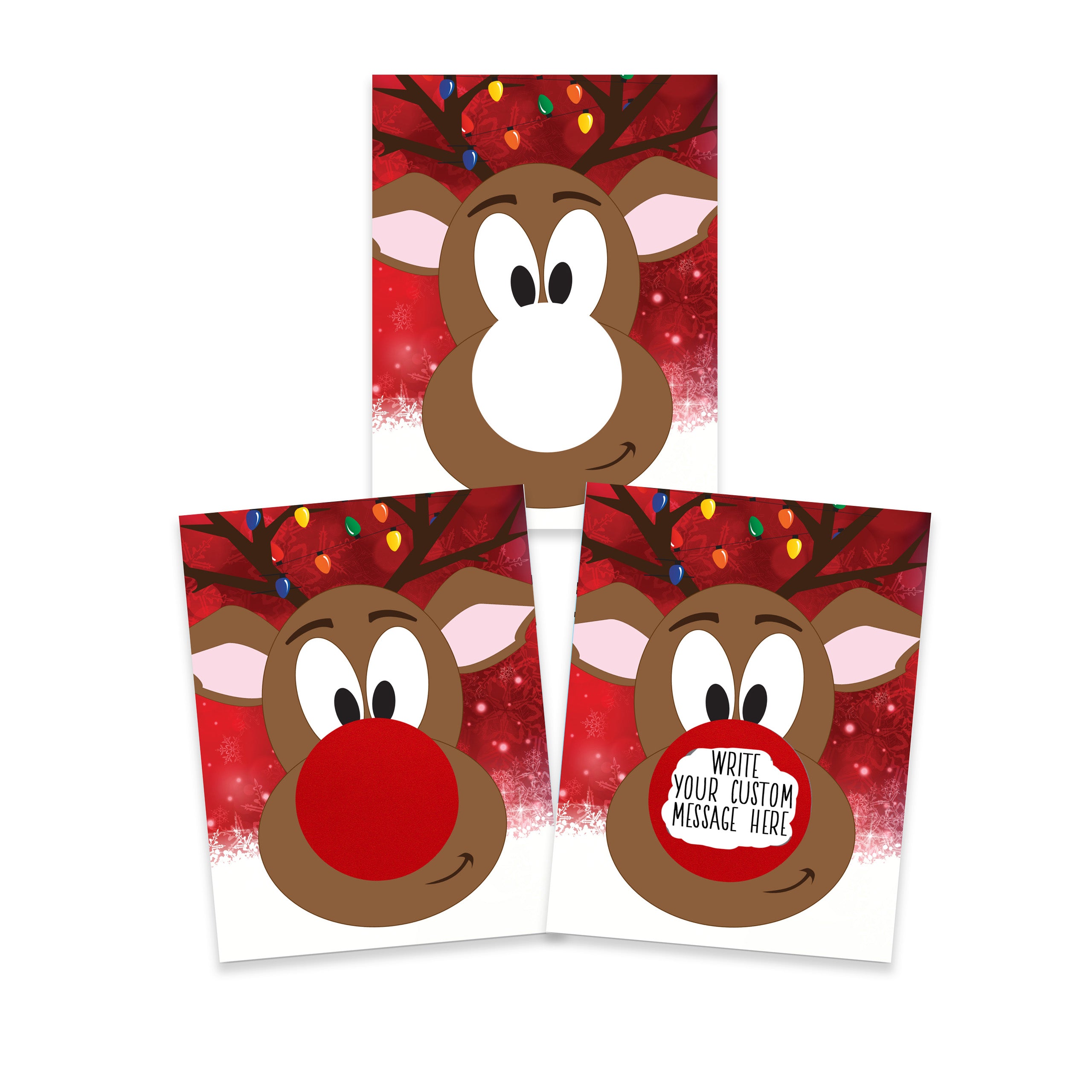 DIY Christmas Rudolph the Reindeer Make Your Own Scratch Offs - 20 Cards and 20 Scratch Off Stickers - My Scratch Offs