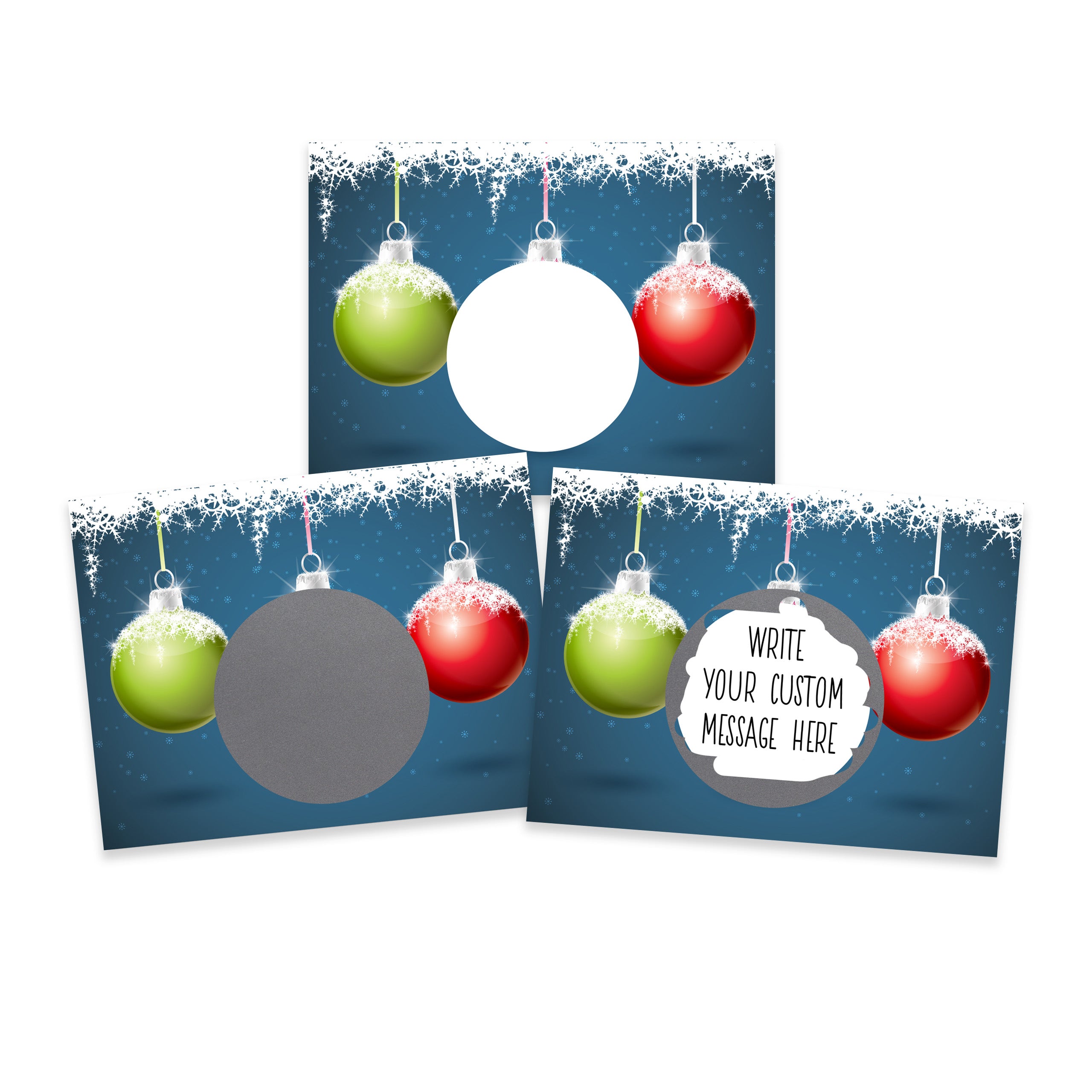 DIY Christmas Holiday Ornament Make Your Own Scratch Offs - 20 Cards and 20 Scratch Off Stickers - My Scratch Offs