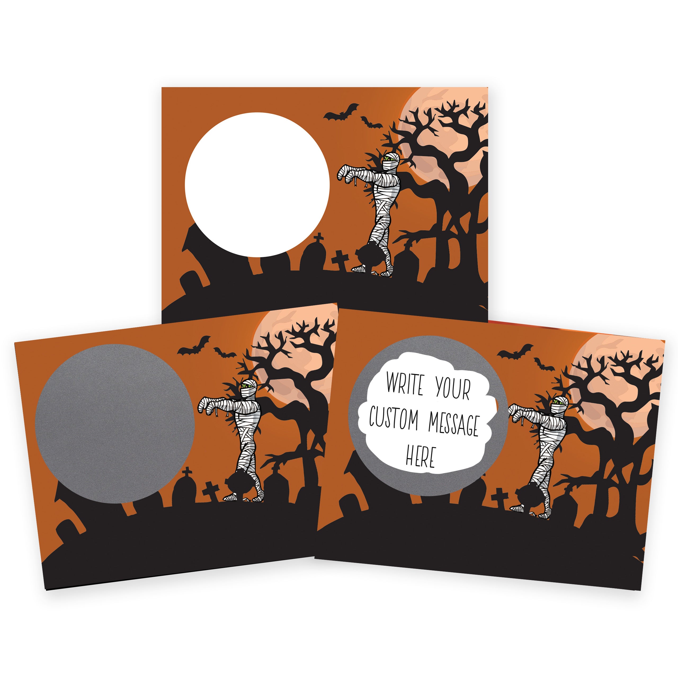 DIY Halloween Mummy Make Your Own Scratch Offs - 20 Cards and 20 Scratch Off Stickers