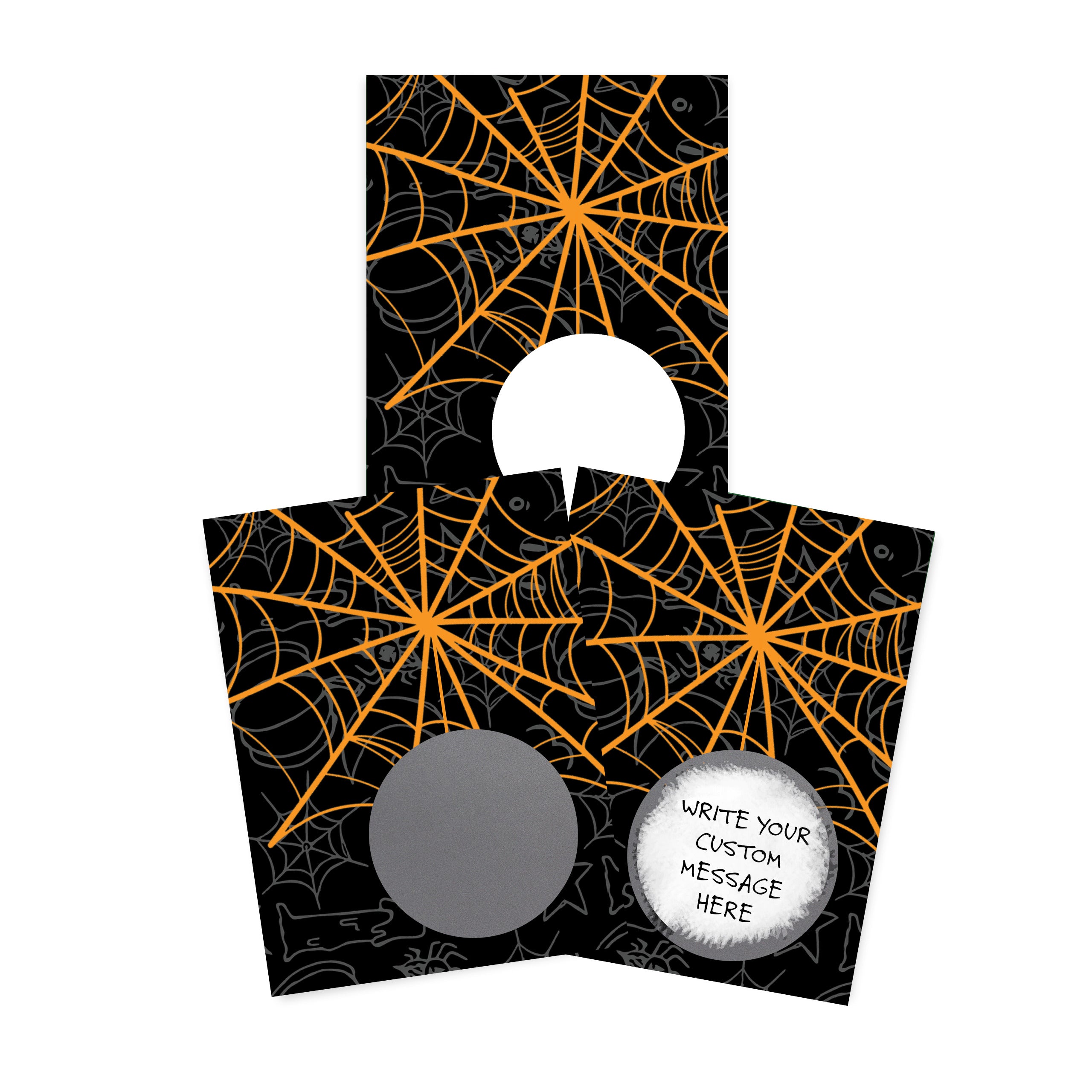 DIY Halloween Spider Web Make Your Own Scratch Offs - 50 Cards and 50 Scratch Off Stickers