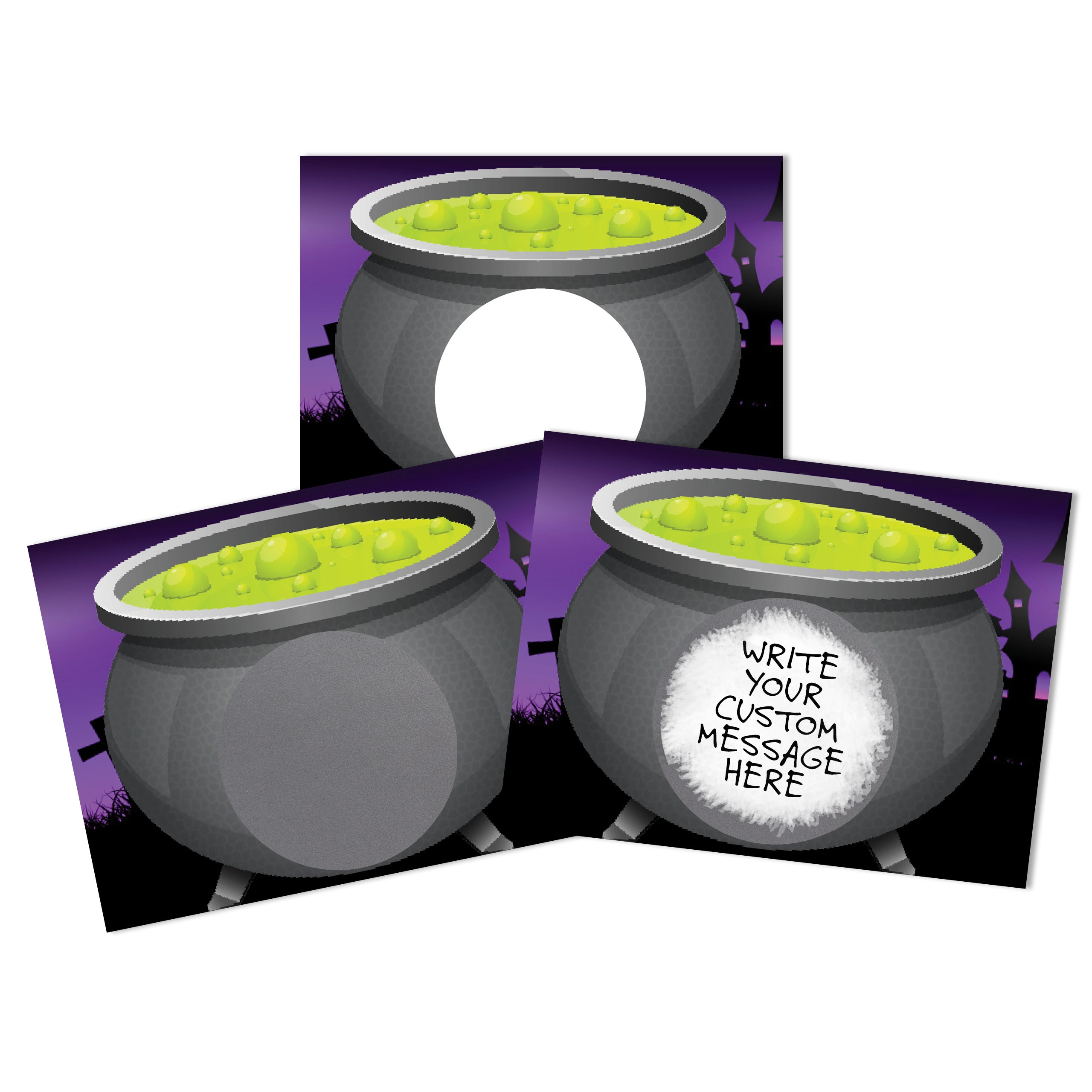 DIY Halloween Cauldron Make Your Own Scratch Offs - 20 Cards and 20 Scratch Off Stickers - My Scratch Offs