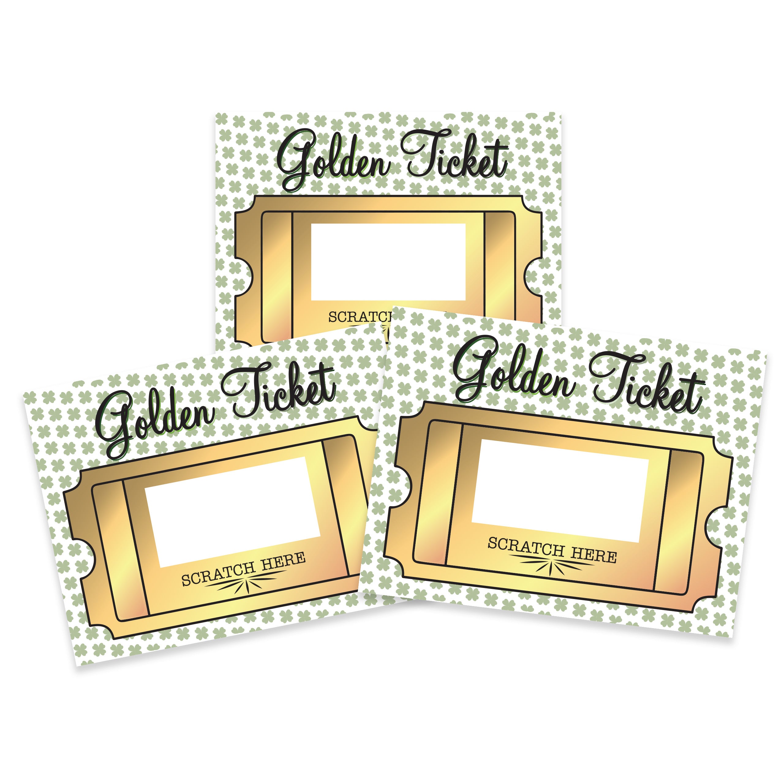 DIY Make Your Own Scratch Off Golden Ticket Card St. Patrick's Day 20 Pack - My Scratch Offs