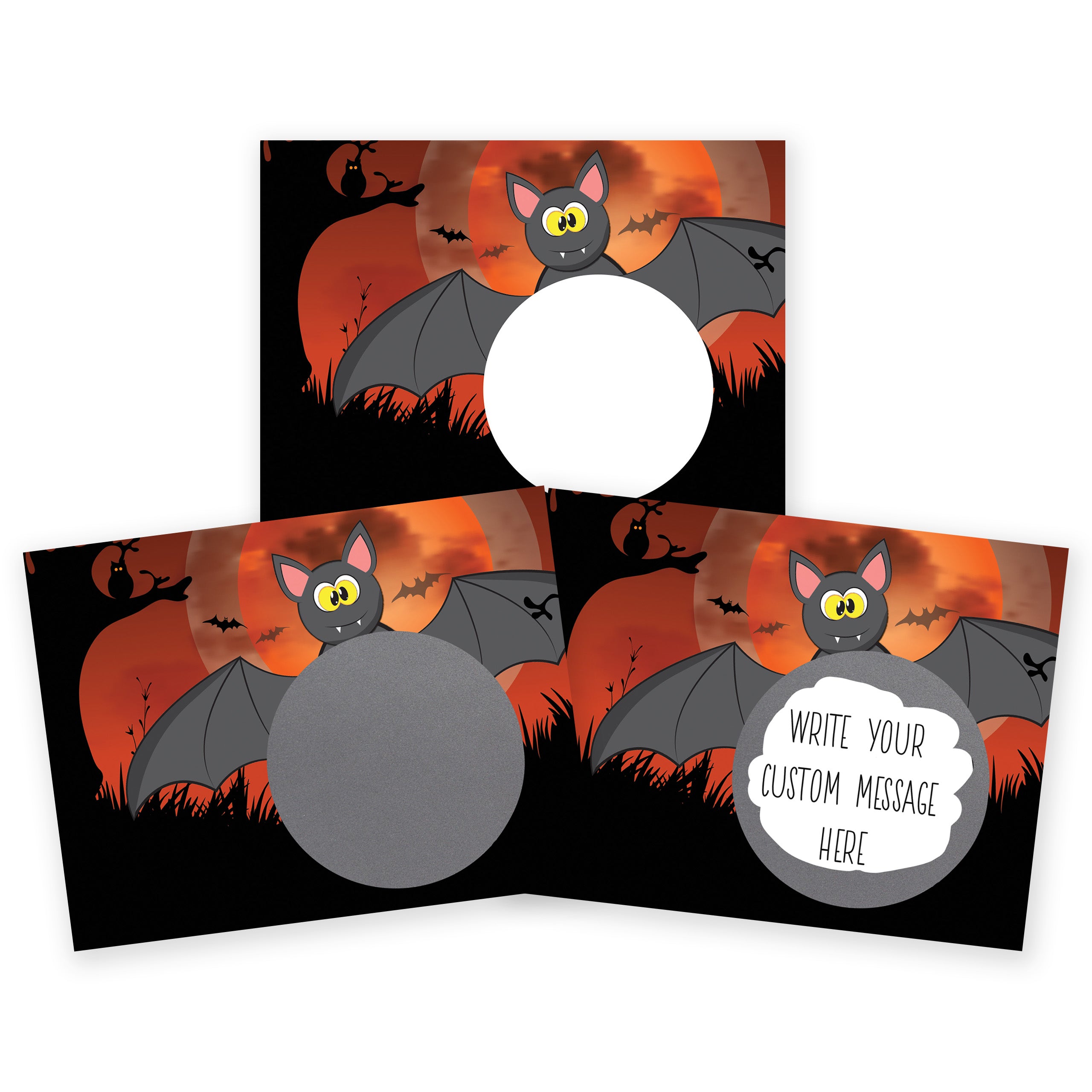 DIY Halloween Bat Make Your Own Scratch Offs - 20 Cards and 20 Scratch Off Stickers - My Scratch Offs