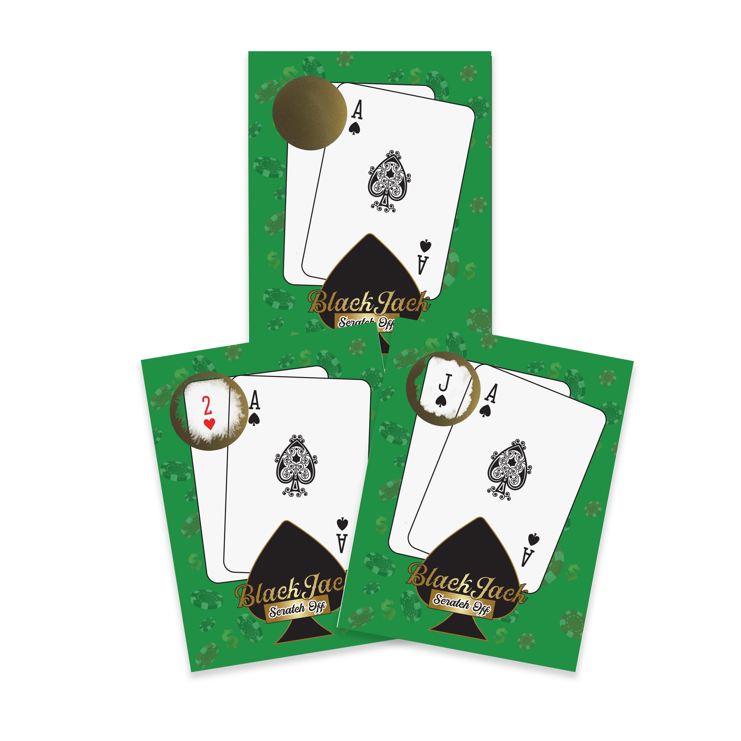 Casino Night Blackjack Scratch Off Game Cards 26 Pack - 2 Winning and 24 Non-Winning Cards - My Scratch Offs