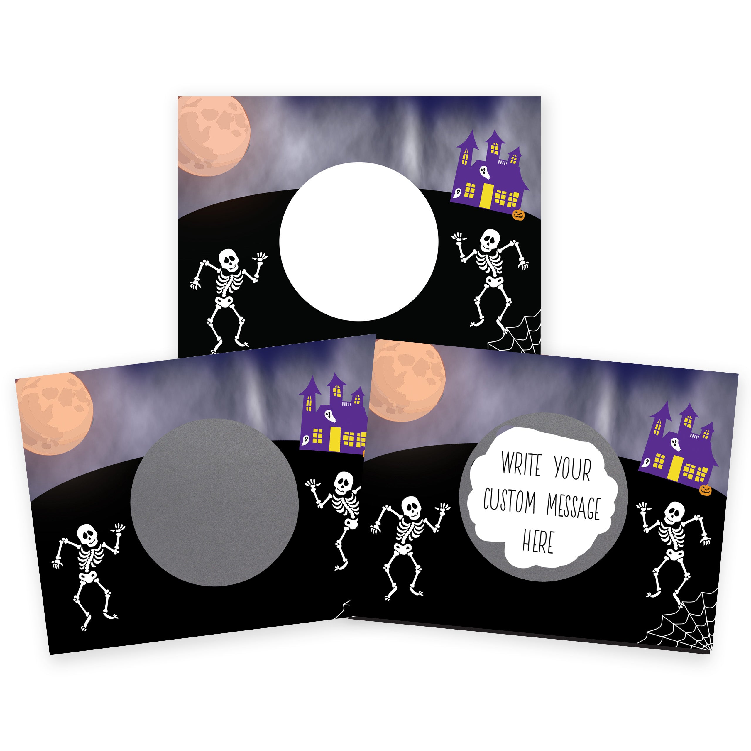 DIY Halloween Spooky Skeleton Make Your Own Scratch Offs - 20 Cards and 20 Scratch Off Stickers
