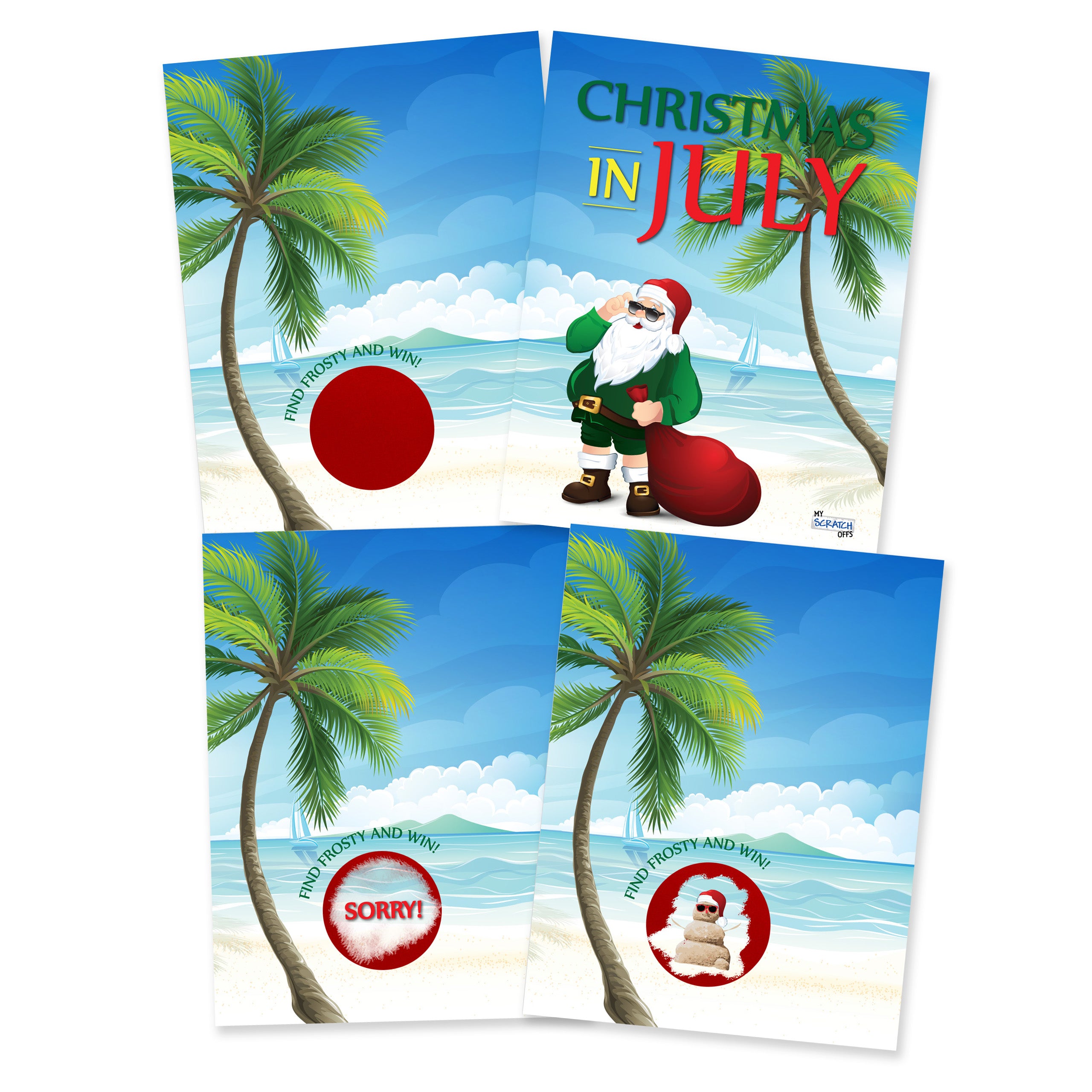 Christmas in 4th of July "Find Frosty and Win Scratch Off Game 26 Cards