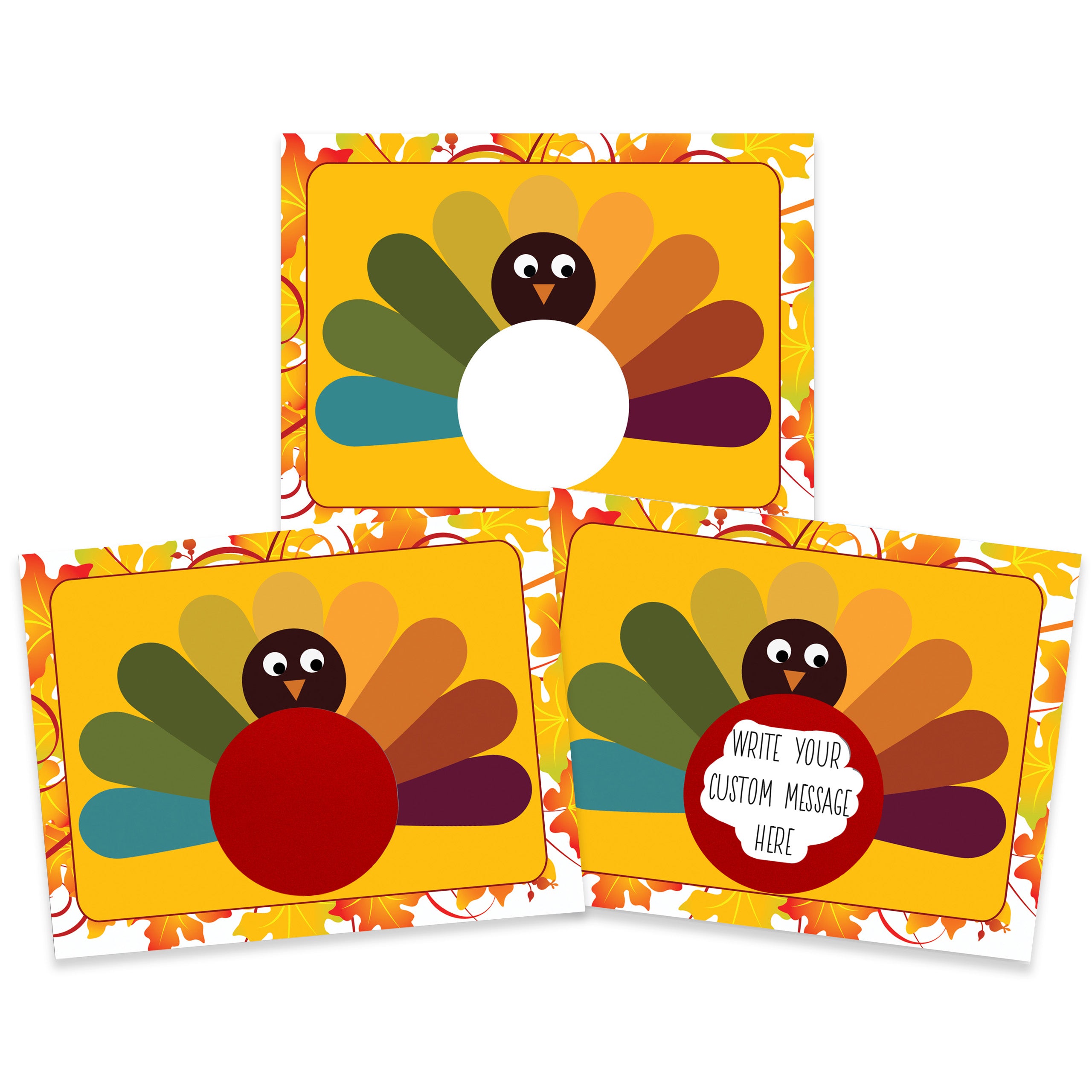 DIY Thanksgiving Turkey Make Your Own Scratch Offs - 20 Cards and 20 Scratch Off Stickers - My Scratch Offs