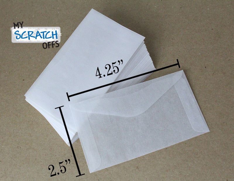 Sobres de glassine 2 1/2” x 4 1/4”