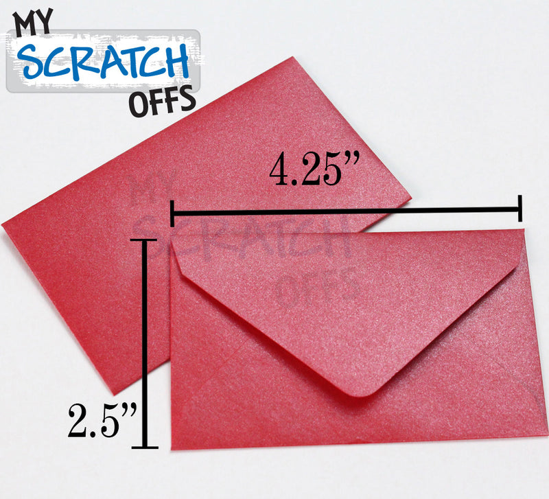 Sobres rojos metálicos- 2 1/2” x 4 1/4”