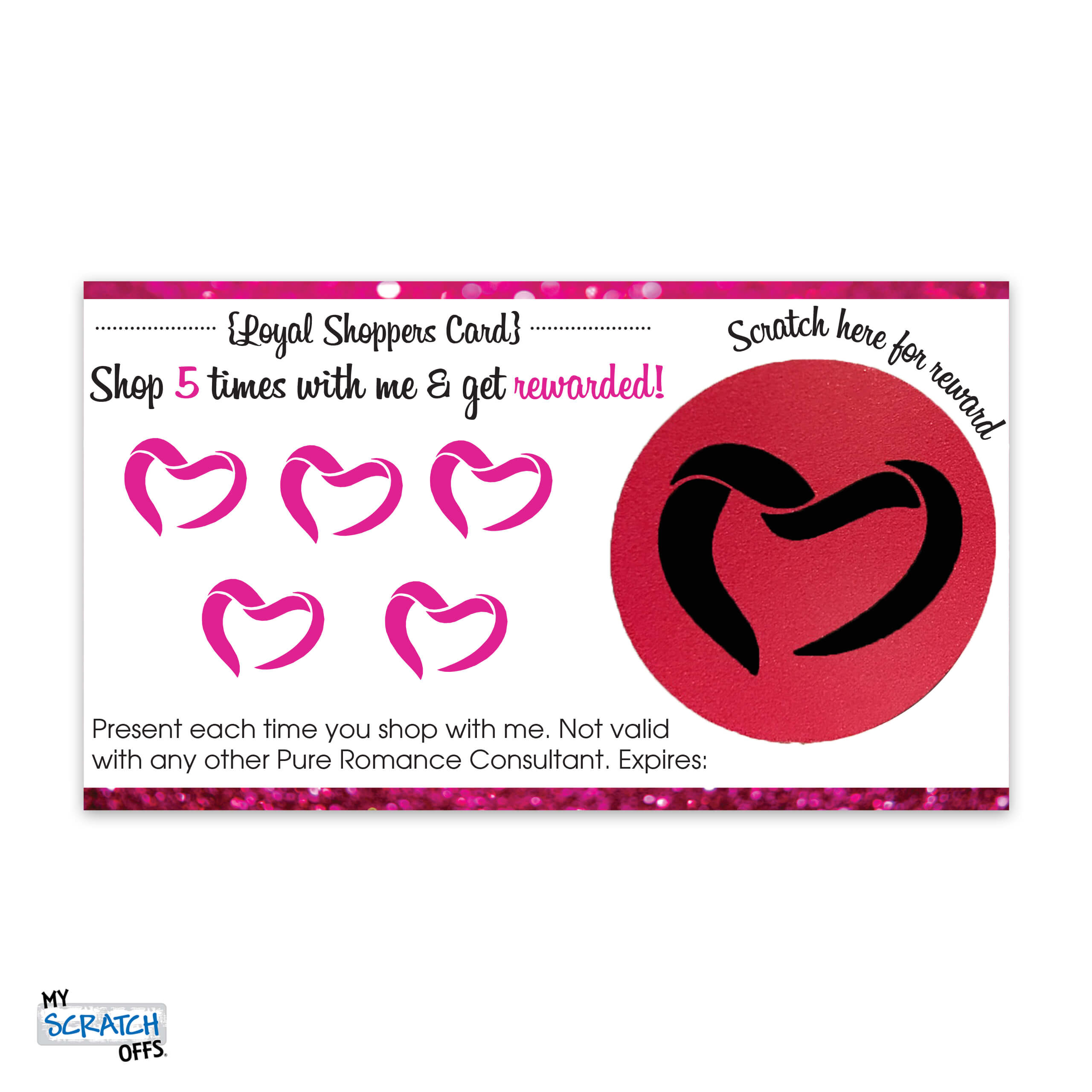 Pure Romance Loyal Shopper Card Scratch Off Party Promotion for DIY Self-Print (Digital Download)