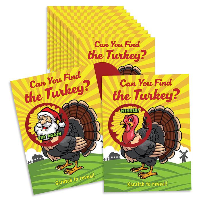 Encuentra el pavo del juego de rascar de Acción de Gracias 26 Pk