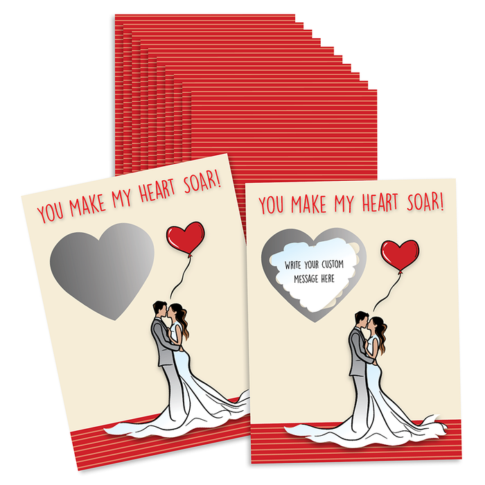 Tu fais s’envoler mon cœur – Cartes à gratter DIY pour couple, amour et mariage, chasse au trésor et idée cadeau – lot de 20