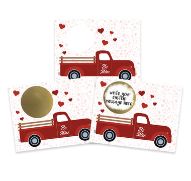NEW Vintage Red Truck Make Your Own Scratch Off for Valentine’s Day