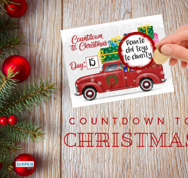 Blank DIY Scratch Off Countdown to Christmas Cards- 30 pack