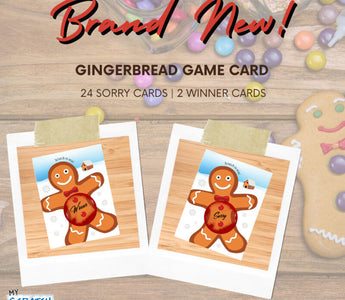 Christmas Holiday Gingerbread Man Scratch Off Game Cards