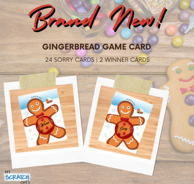 Christmas Holiday Gingerbread Man Scratch Off Game Cards