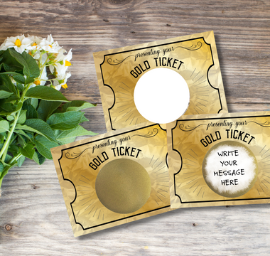 DIY Make Your Own Scratch Off Gold Ticket for Events