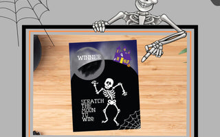 Halloween Scratch Off Games with a Cute Skeleton