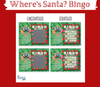 Where’s Santa? Scratch Off Bingo Game Holiday Entertainment