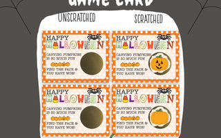 Cute & Spooky Jack O’Lantern Halloween Party Scratch Off Games