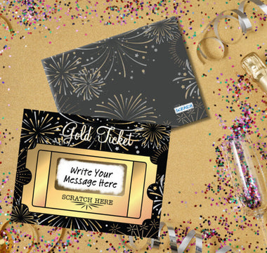 New Year’s Gold Ticket Scratch Off Cards
