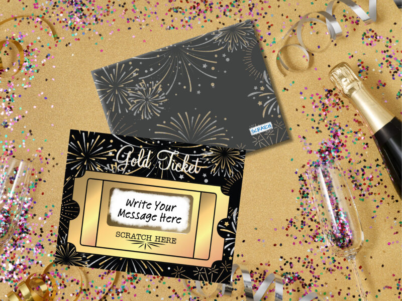 New Year’s Gold Ticket Scratch Off Cards