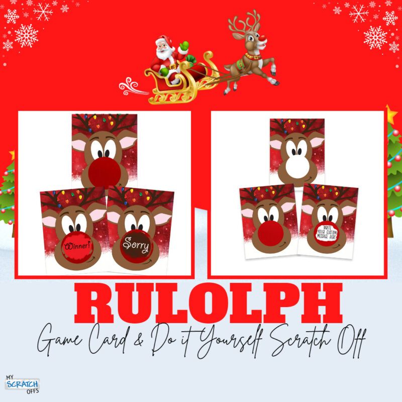 Rudolph the Red Nosed Reindeer Christmas Scratch Off Cards
