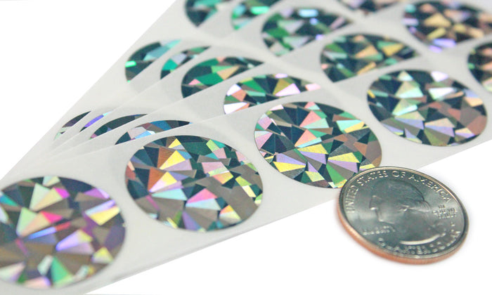 Silver Hologram 1" Round Scratch Off Sticker Labels - My Scratch Offs