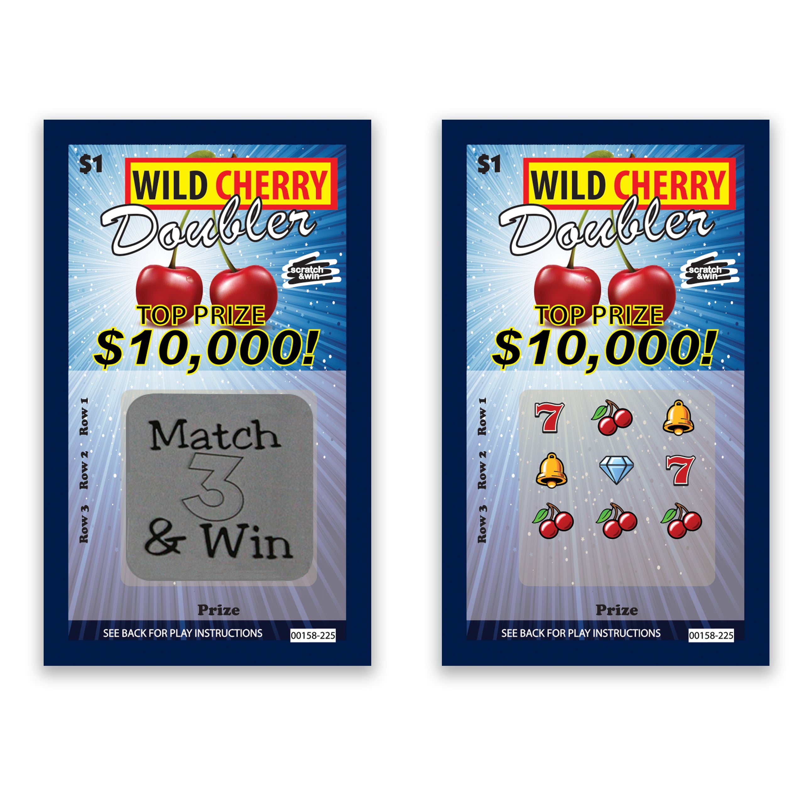 "DIY" CUSTOM Blue Wild Cherry Lotto Replica Scratch Off Card