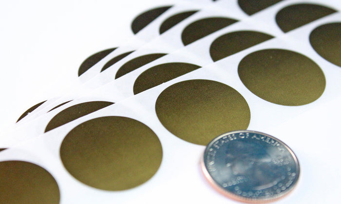 Gold 1" Round Scratch Off Sticker Labels - My Scratch Offs