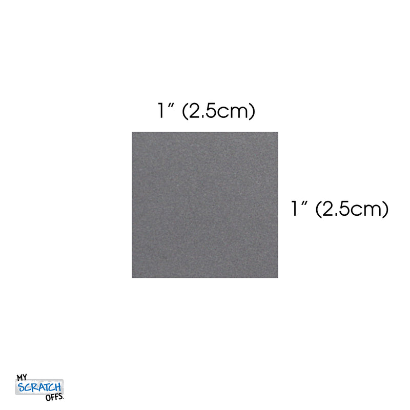 Pegatina raspable plateada cuadrada de 1