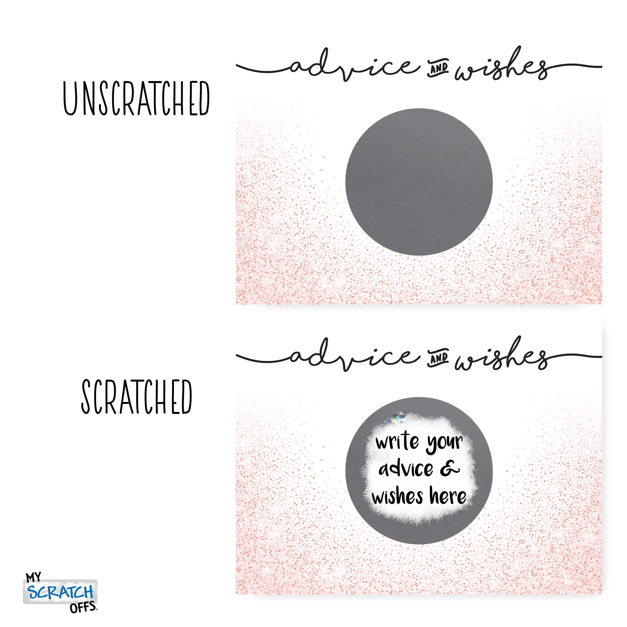 Advice & Wishes Scratch Off Card DIY Make Your Own 20 pk | My Scratch Offs