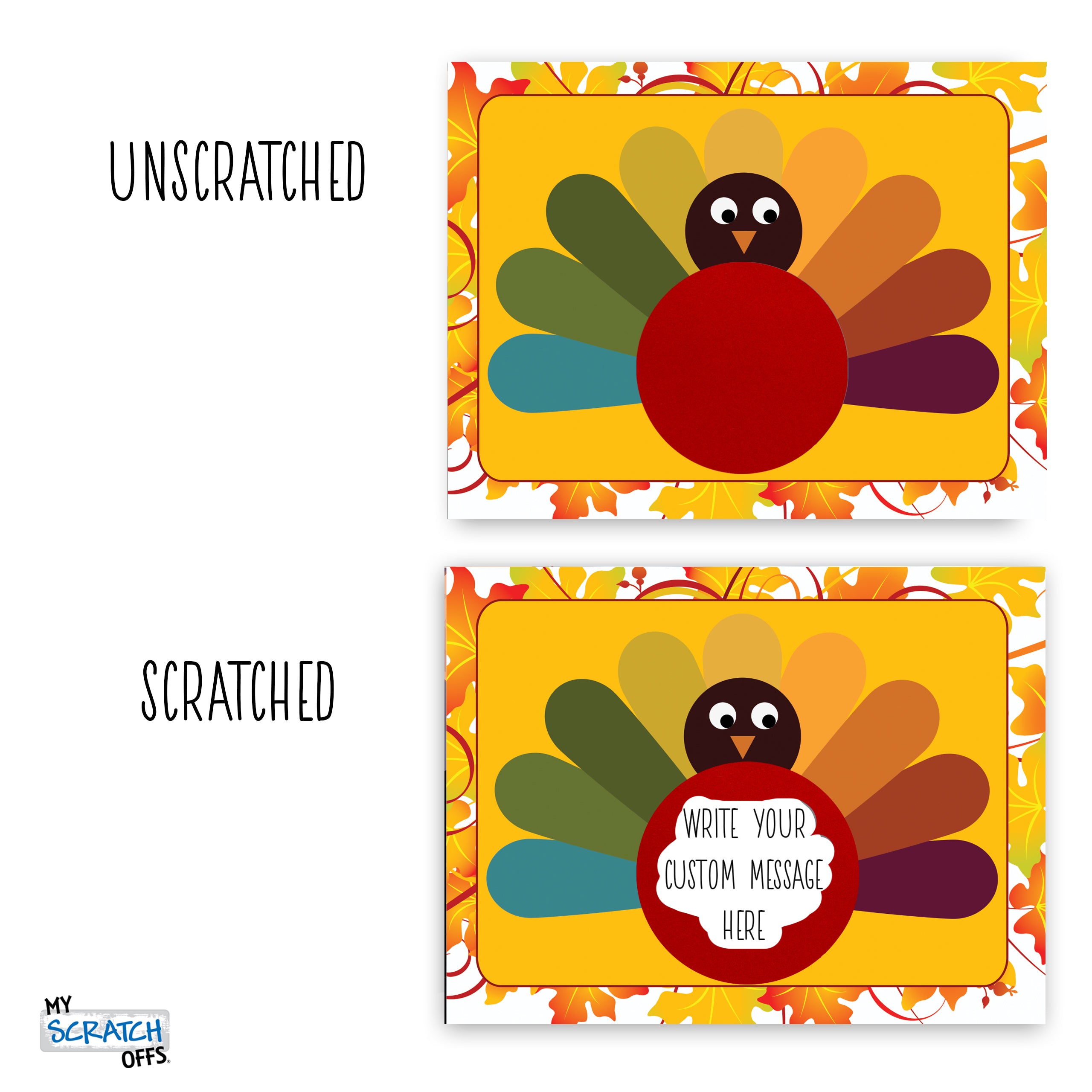Thanksgiving Turkey Scratch Off Cards DIY Make Your Own 20 pk | My ...