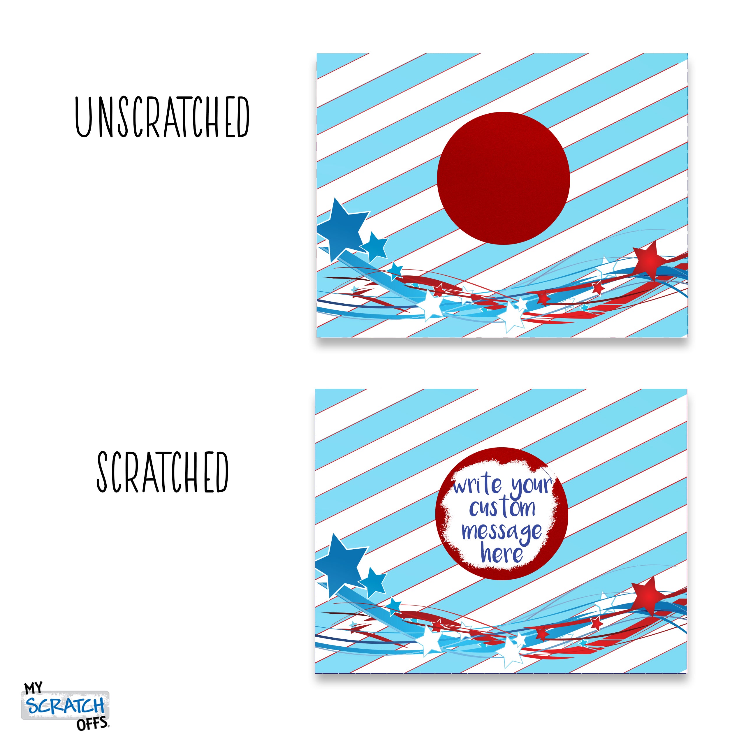 Stars & Stripes Scratch Off Cards DIY Make Your Own 20 pk | My Scratch Offs