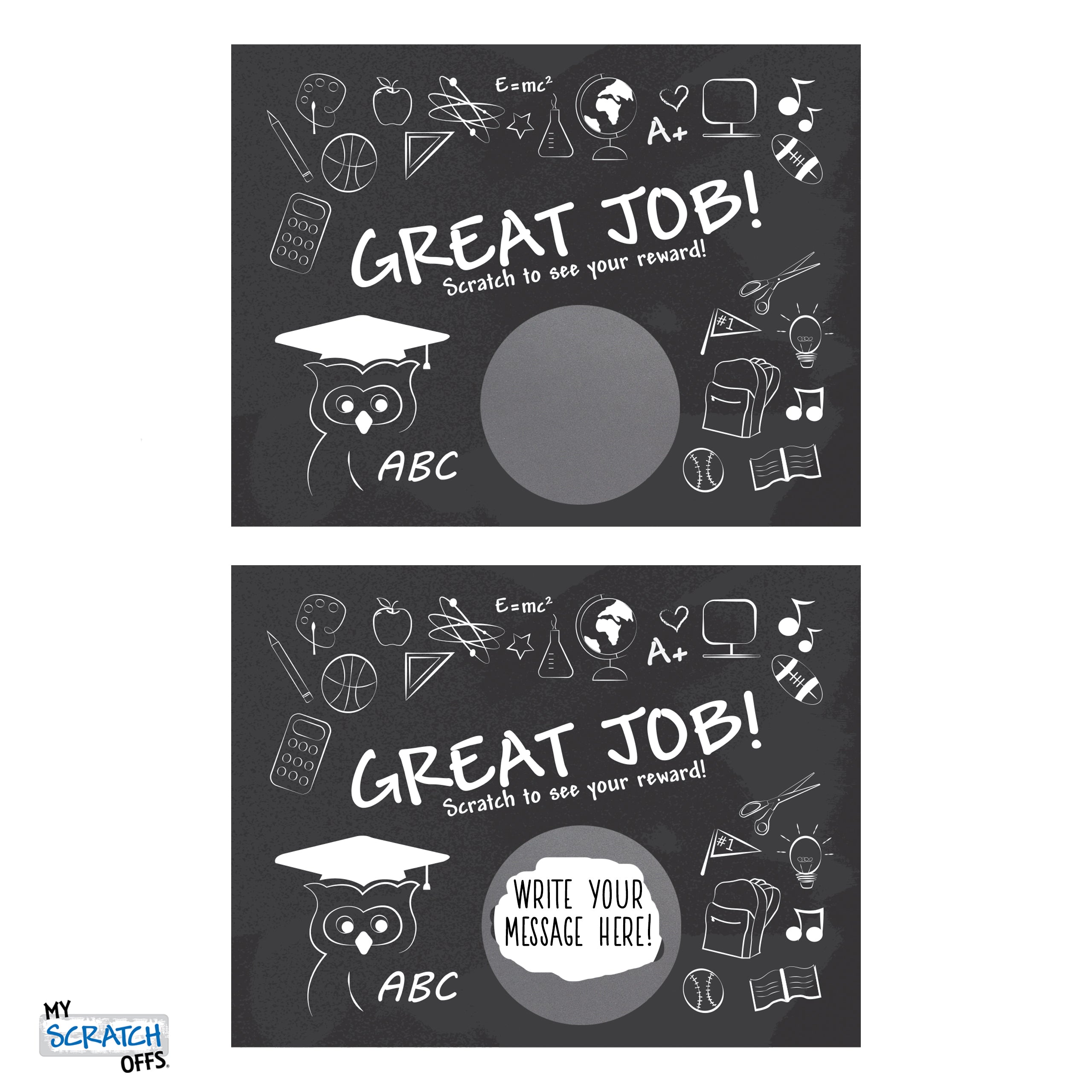 Teacher Rewards Chalkboard Scratch Off Cards DIY Make Your Own 50 Pk ...