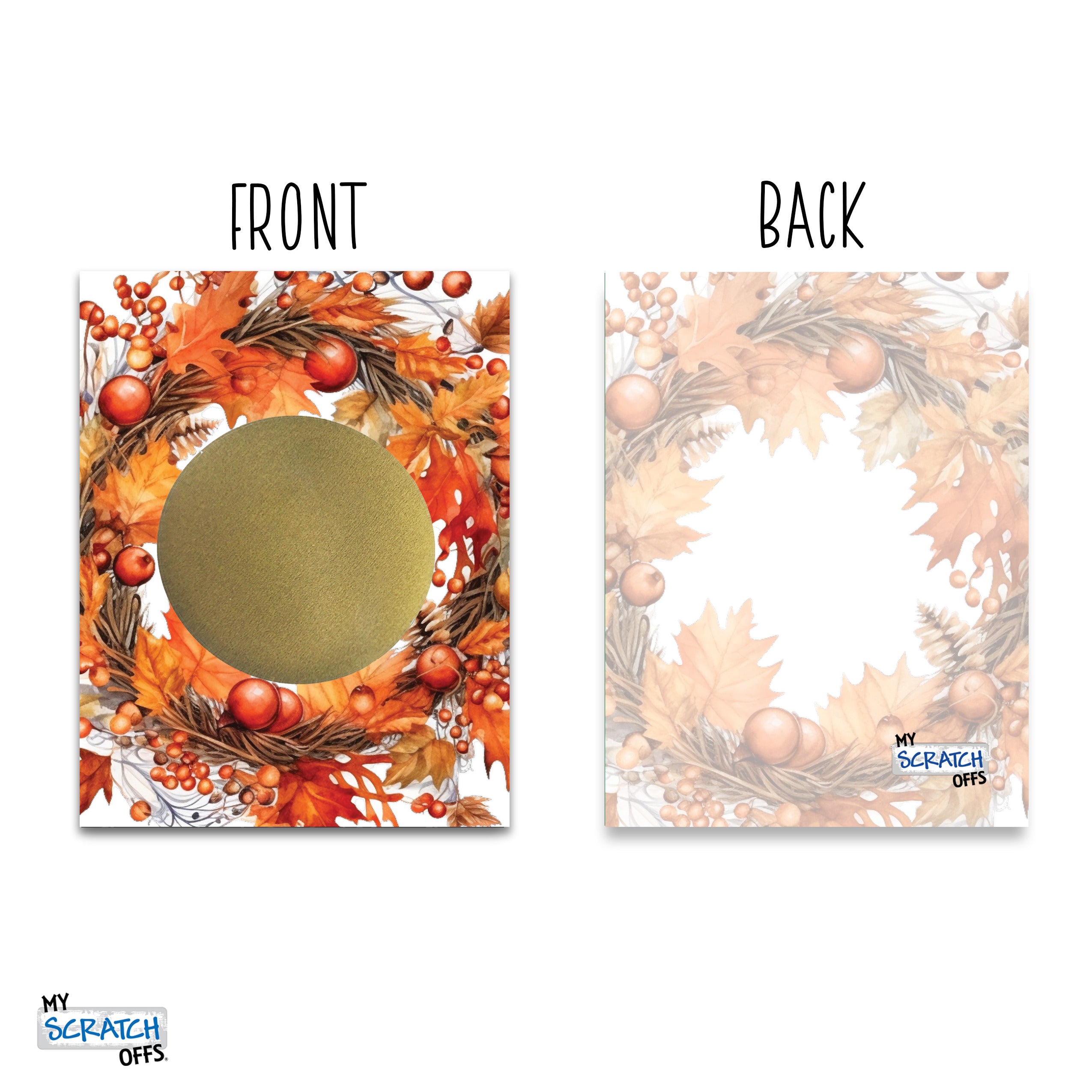 Fall Scratch Off Thanksgiving Fall Wreath DIY Scratch Off Cards – Thanksgiving Scavenger ...