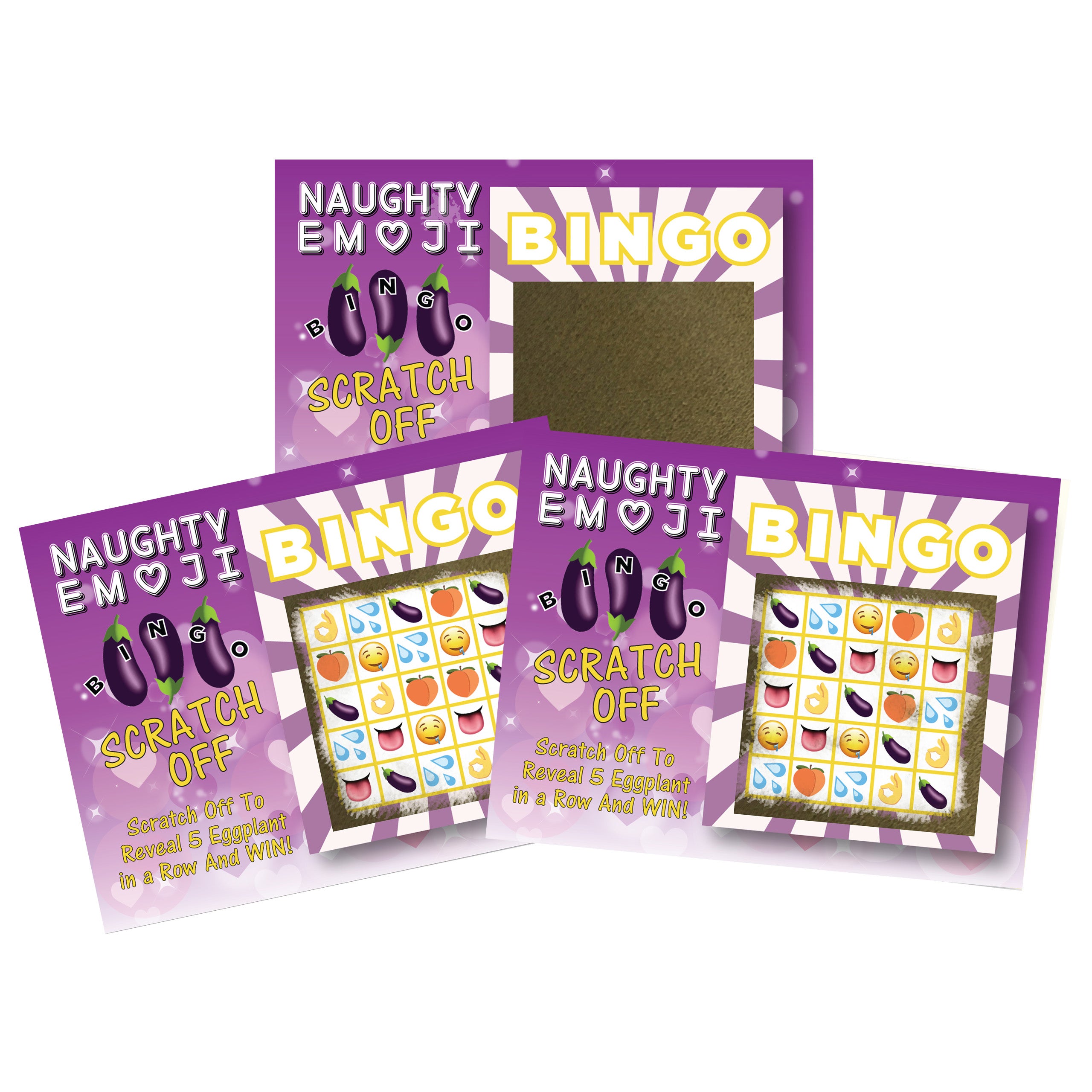 Scratch Off After Dark Eggplant Bingo Game Card - 26 pack