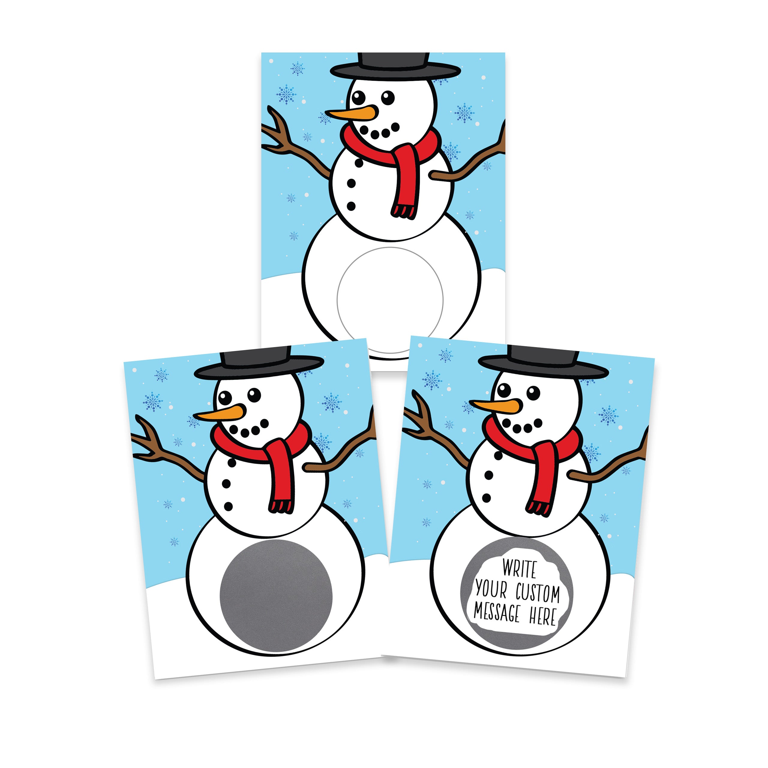 DIY Snowman Make Your Own Scratch Off Cards - 20 Cards and 20 Scratch Off Stickers - My Scratch Offs
