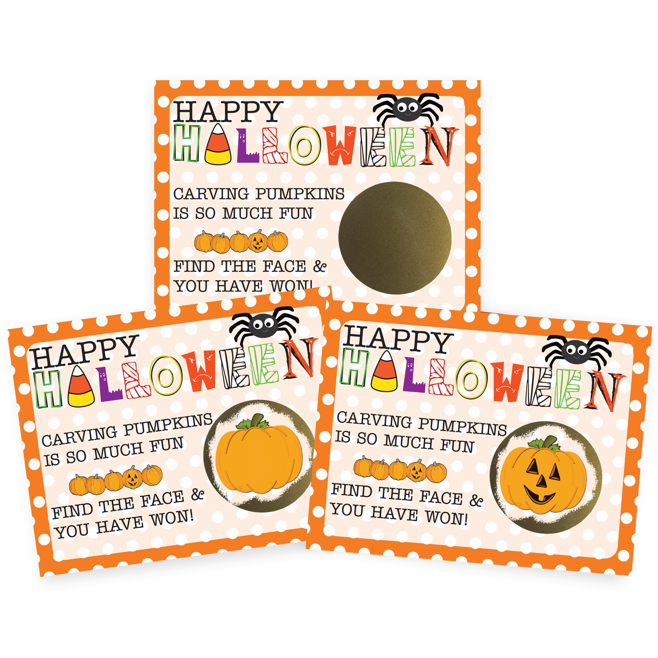 Halloween Find the Jack-O’-Lantern Scratch Off Game 26 Pack - 2 Winning and 24 Non-Winning Cards - My Scratch Offs