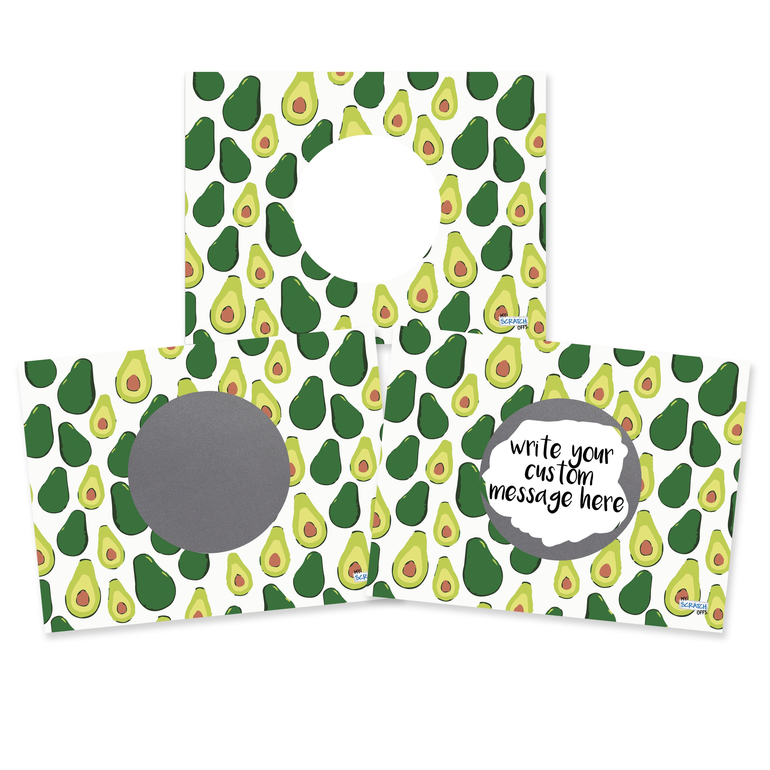 DIY Make Your Own Scratch Off Note Card Avocado 20 Pack - My Scratch Offs