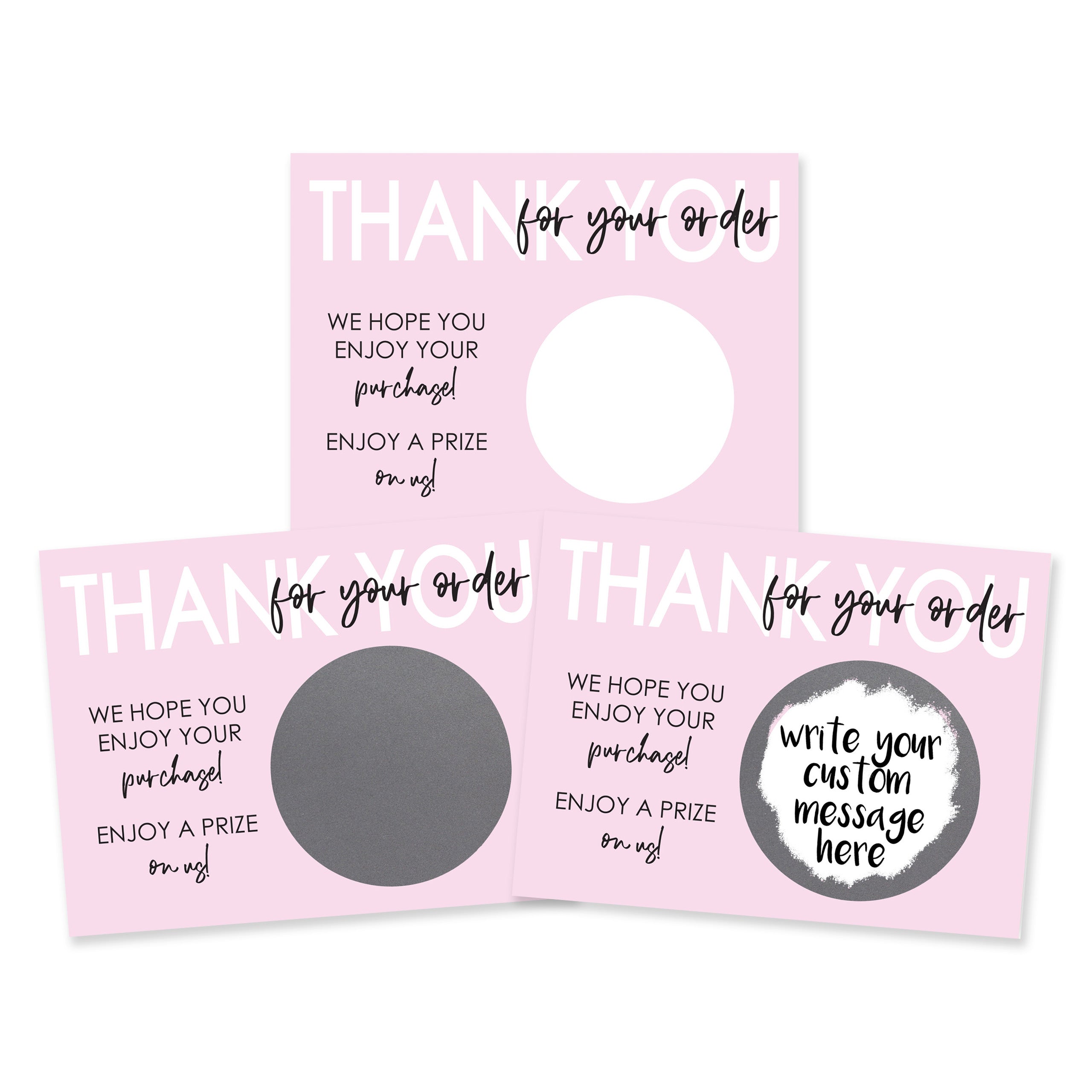 DIY Make Your Own Scratch Off Note Card Pink Thank You Business 20 Pack - My Scratch Offs